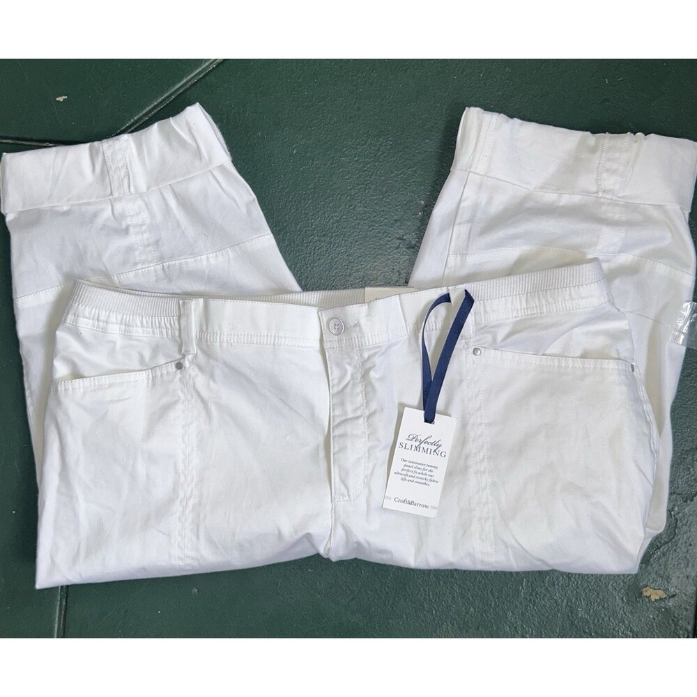 Croft & Barrow Capri White Pants Womens 18 W Perfectly Slimming Stretch NEW Nwt